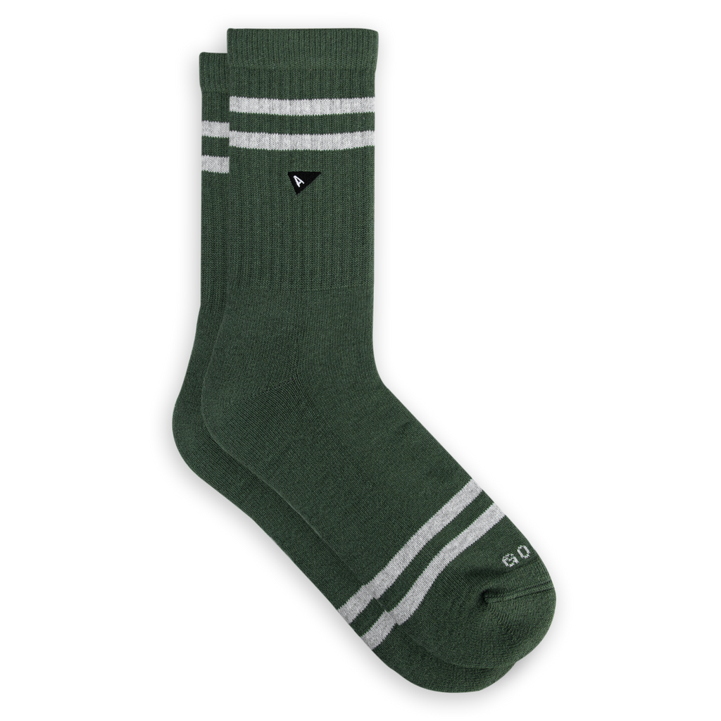 Crew Sock - Olivine Stripe