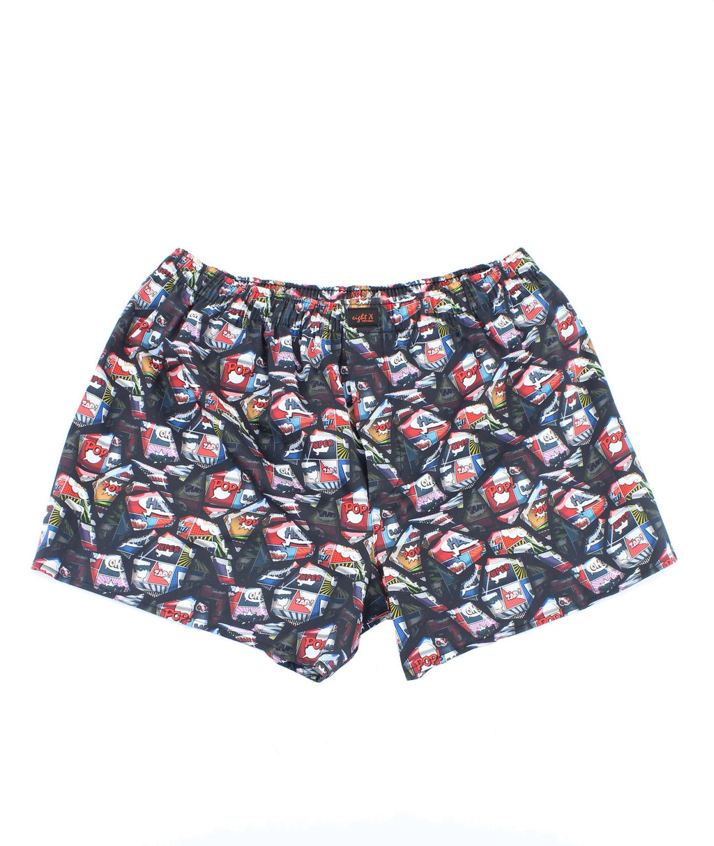 Black Comic Strip Print Boxers