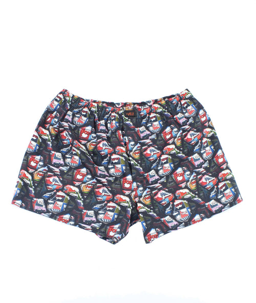 Black Comic Strip Print Boxers
