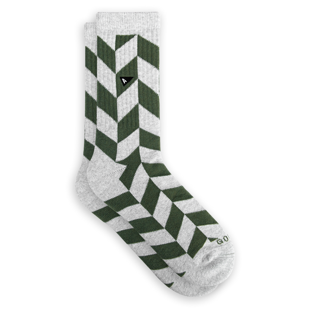 Crew Sock - Olivine Herringbone