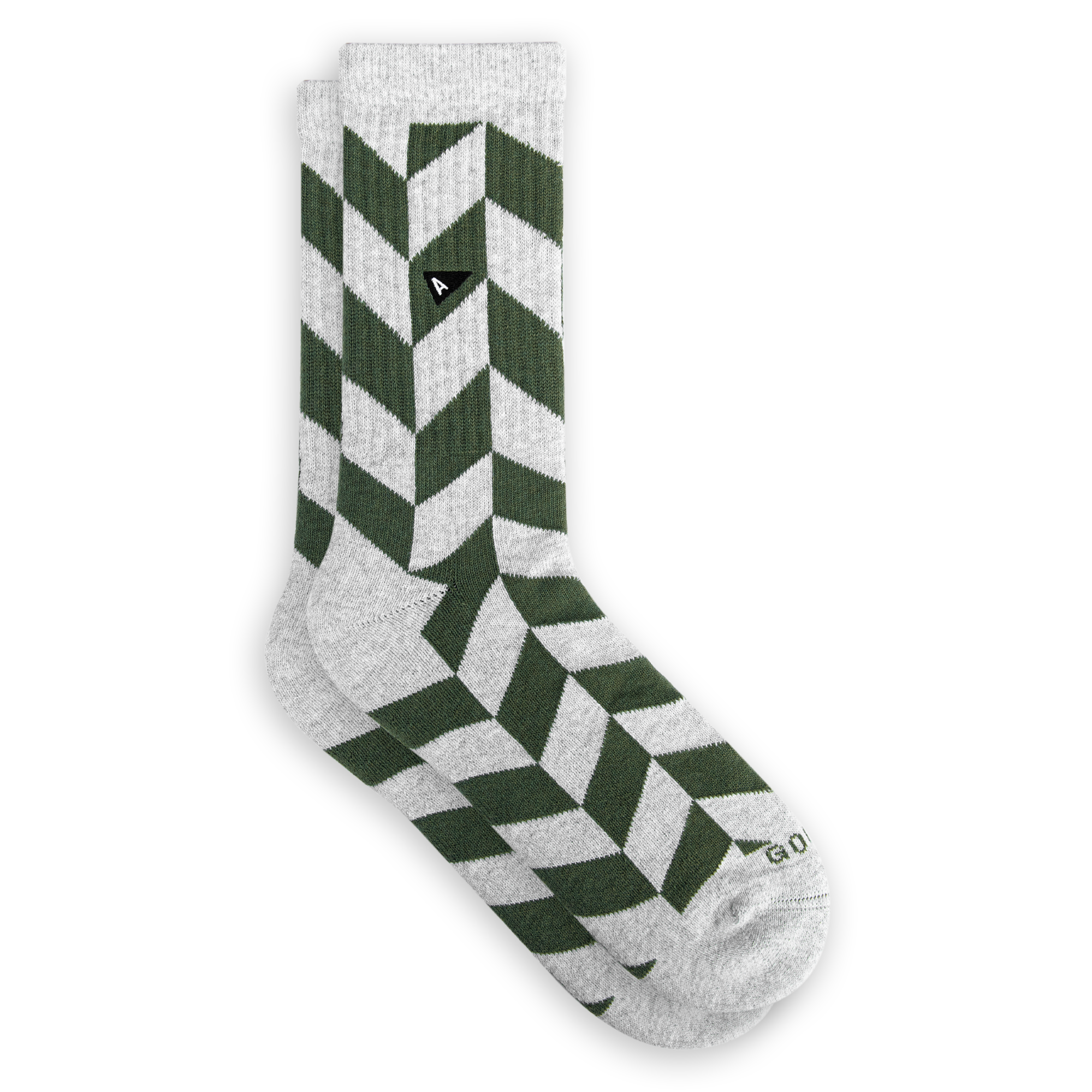 Crew Sock - Olivine Herringbone