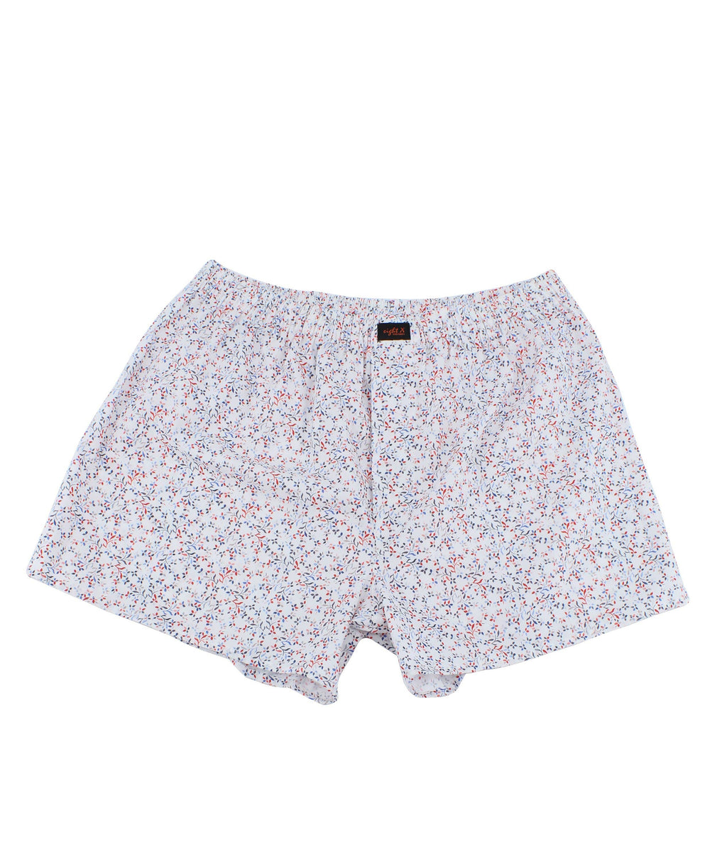 White Colorful Print Boxers