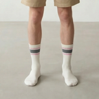 Arvin Goods Pink Retro Stripe Crew Socks - Limited Edition