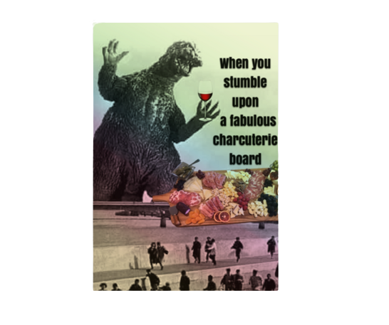 Holographic Charcuterie WineZilla Sticker