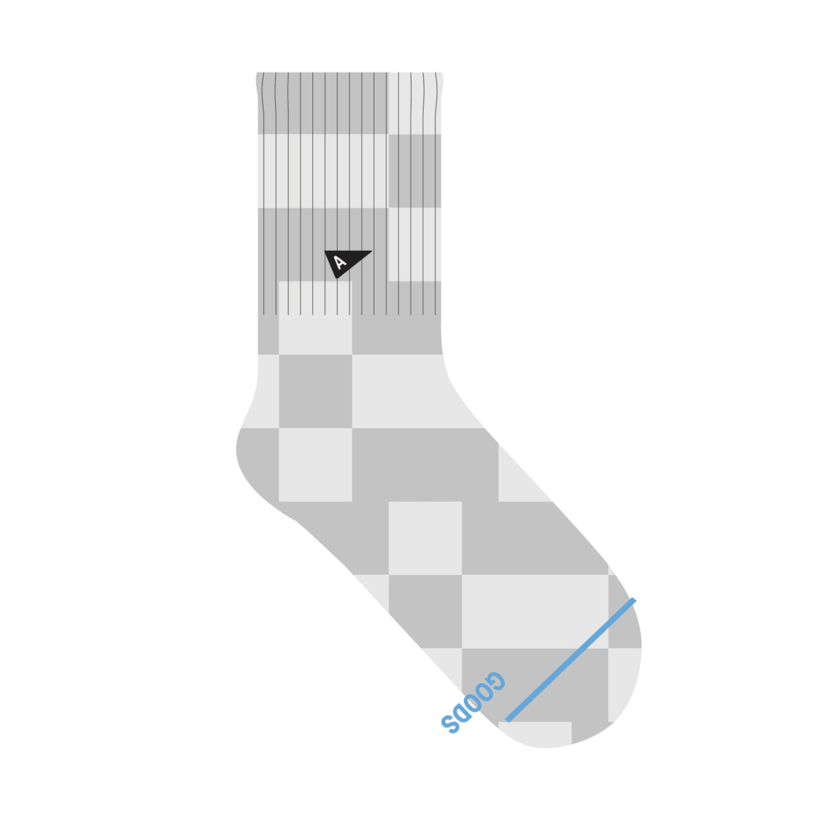 Crew Sock - Grey Checkered